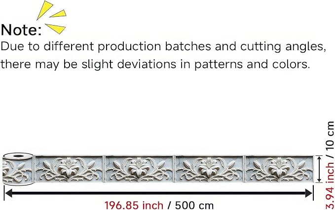 HOMETITUTE Wallpaper Border 4x196 Inch Peel and Stick Wall Border Wallpaper