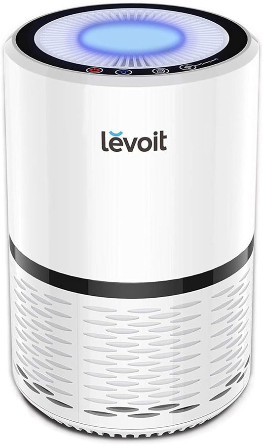 LEVOIT Air Purifiers for Home, High Efficient Filter for Smoke, Dust and Pollen in Bedroom, Filtration System Odor Eliminators for Office with Optional Night Light, LV-H132 1 Pack, White