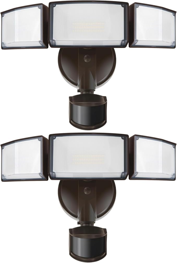 LUTEC 2 Pack 72W 7500LM LED Security Lights Motion Sensor Light Outdoor