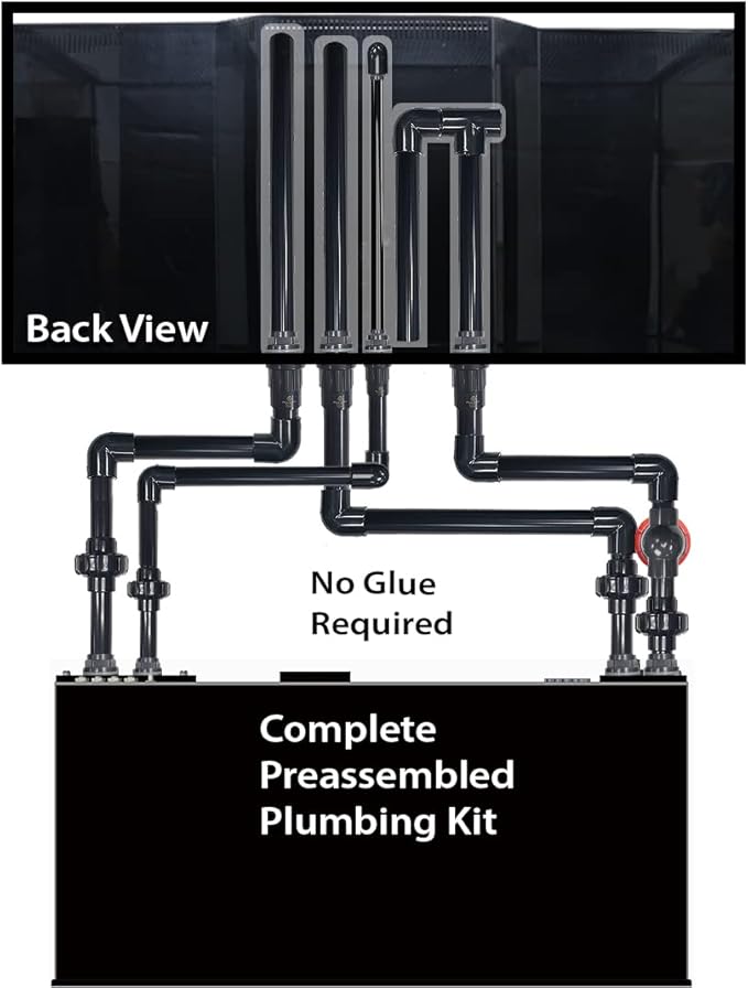 Innovative Marine 50 Gallon INT Internal Overflow Lagoon Aquarium - Complete Reef System with Black APS Stand with Leveling Frame