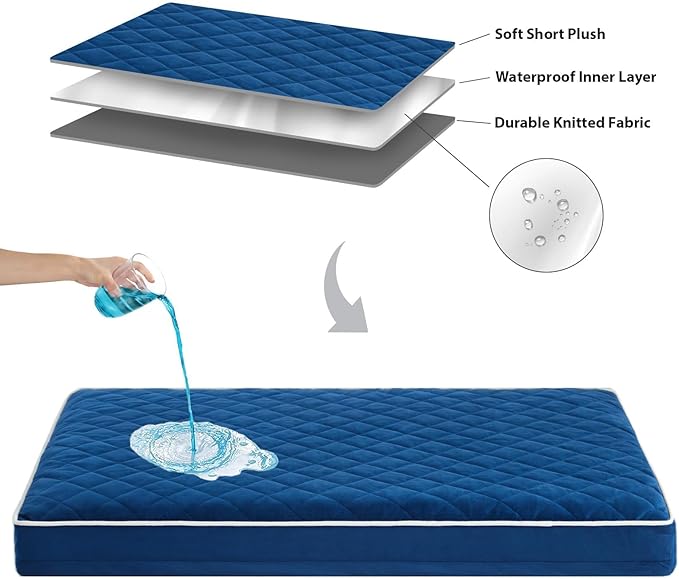 WNPETHOME Orthopedic Giant Dog Beds Large Sized Dog, Waterproof Extra Large Dogs Bed with Removable Washable Cover, Multi-Needle Quilting Dogs Crate Bed