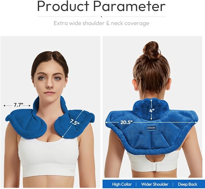 Microwavable Heated Neck Wrap Warmer and Shoulder Heating Pad Microwave, Weighted Microwave Heating Pad for Neck and Shoulders Hot and Cold Compress