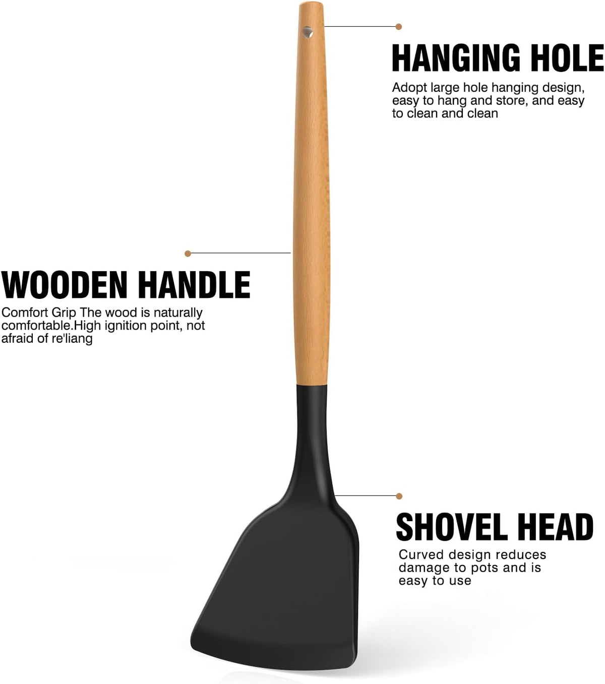 AVGPD Silicone Cooking Utensils Set with Wooden Handles – BPA‑Free