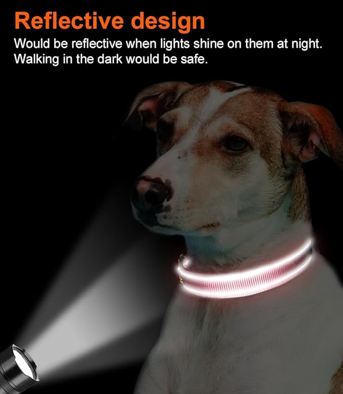 Joytale Reflective Dog Collar, Soft Neoprene Padded, Metal D-Ring, Nylon Pet Collar Adjustable for Extra Large Dogs, Neon Pink, XL
