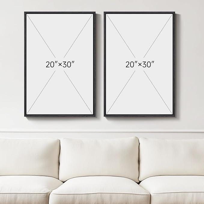 Large Framed Modern Abstract Wall Art Set of 2, Canvas Prints Paintings Artwork