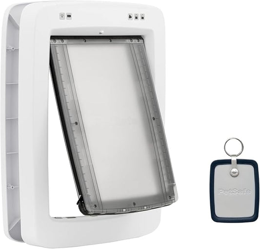 PetSafe SmartDoor App-Controlled Pet Door (Large), Made for Multiple Pets, Selective Entry and Exit, Control Through Your Phone, Smart Dog Door, Wi-Fi Enabled (White - Large)