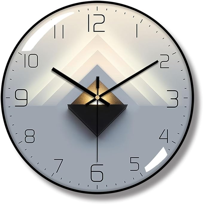 Ergocar Wall Clock, Art Deco Wall Clock, Non-Ticking Silent Modern Metal Wall