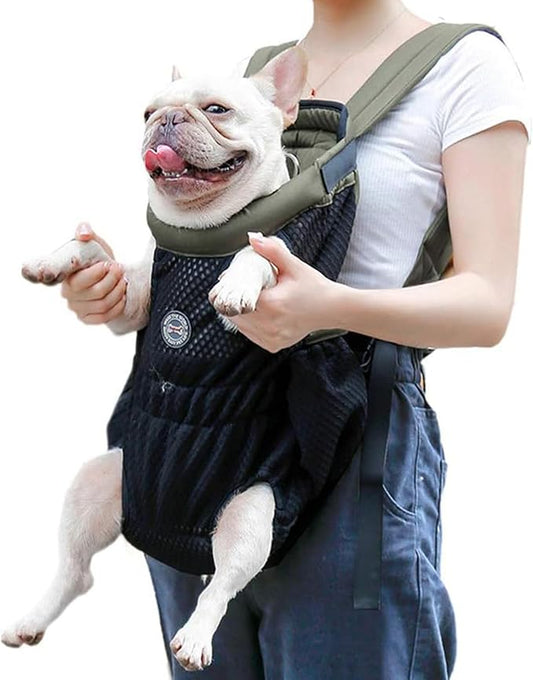 Dog Carrier Backpack, Pet Front Carrier Backpack Legs Out Dog Chest Carrier for Small Medium Dogs, Hands-Free Cat Backpack Carrier Dog Travel Backpack Airline Approved Hiking Bike Motorcycle
