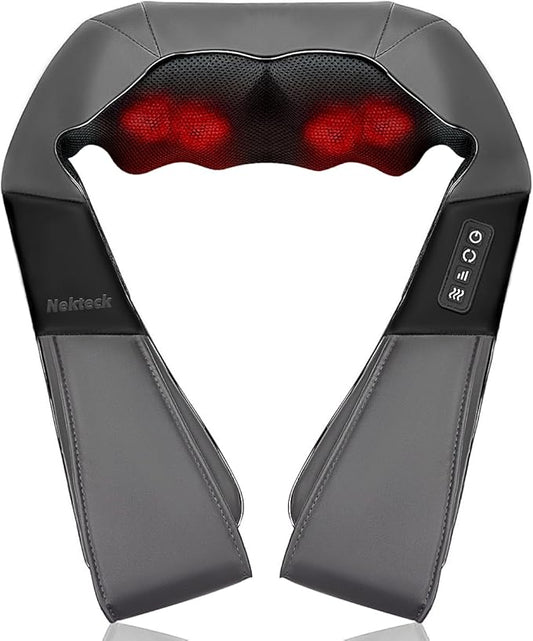 Shiatsu Neck and Back Massager with Soothing Heat, Electric Deep Tissue 3D Kneading Massage for Shoulder, Leg, Body Muscle Pain Relief, Home, Office, and Car