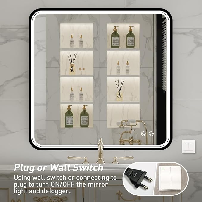 36X36 Inch Black Frame Bathroom