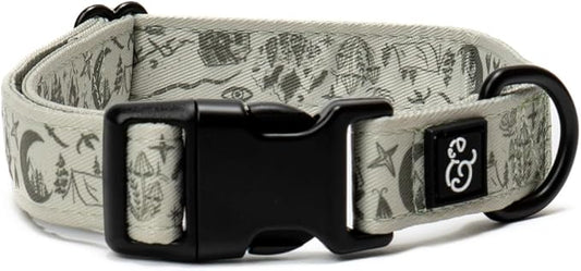 Lucy & Co. Dog Collar - Durable Lightweight Designer Collar for Pets - Adjustable Metal Safety Buckel. - Green Outdoor Plaid - Medium