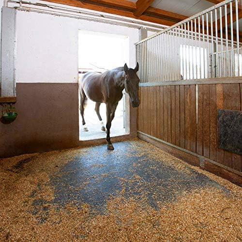 American Floor Tiles - Heavy Duty Stall Tiles - Stable/Horse Tiles - Thick, Durable Rubber Flooring Solid Black 12' x 16' Set 1/2" Thick (48 Tiles Total)
