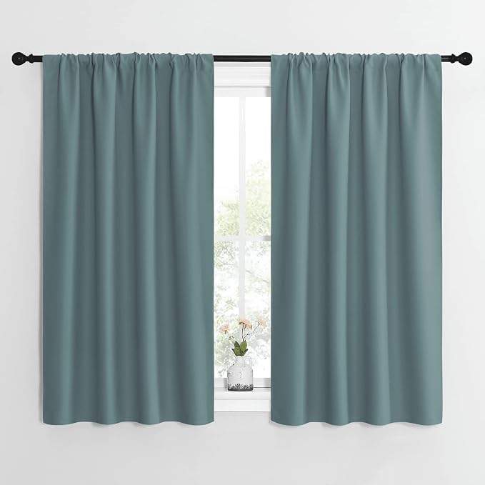 NICETOWN Greyish Blue Blackout Curtains Panels