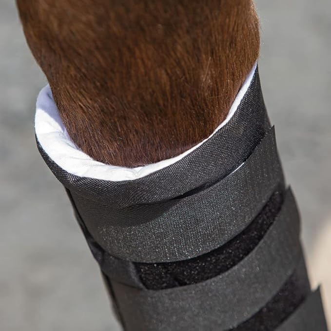 Dura-Tech Quick Wrap No Bow Leg Wraps for Horses | Size 16" | Color Black | Exceptional Leg Coverage | Versatile Use | Secure and Easy Application | Sold in Pairs