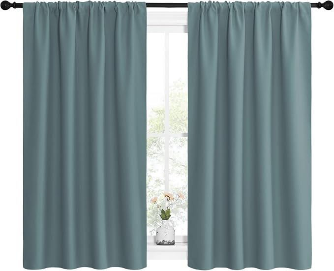NICETOWN Greyish Blue Blackout Curtains Panels