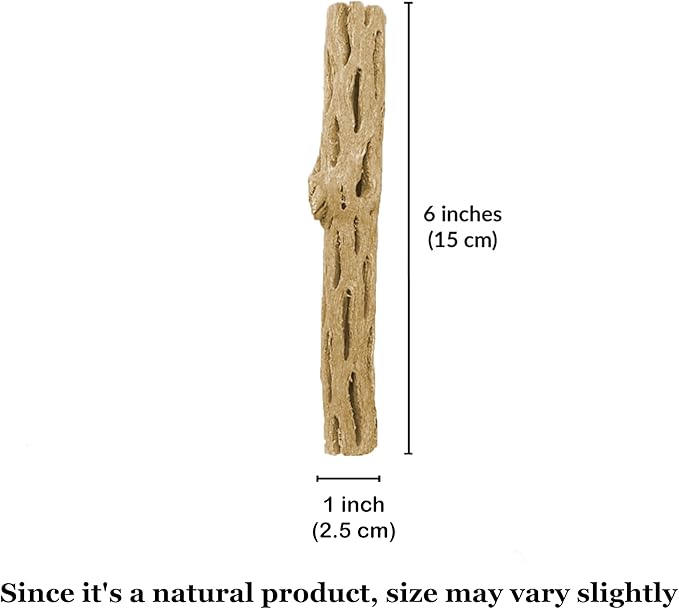 SunGrow Hermit Crab Woods, Climbing Logs, Chews, Keep Hermies Busy and Active, Long Dried Aquarium Décor Adds Raw Beauty (6 Pieces, 6 inches)