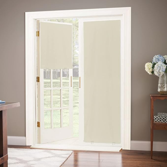 LazBlinds 100% Blackout Door Curtain, No Tools No Drill Cordless Blinds