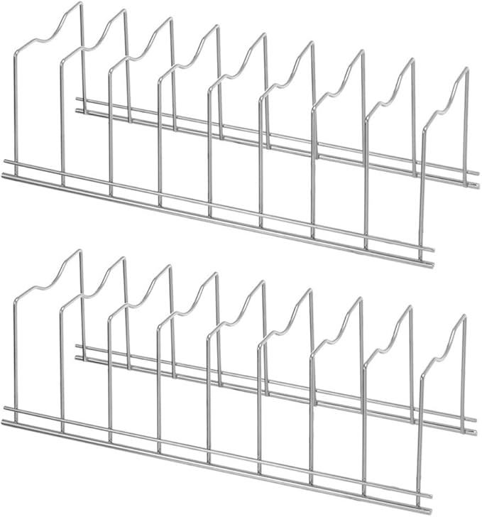 SANNO Pot Pan Lid Holder Organizer Pot Lid Rack Holder Suitable for Bakeware Dish Plate, Cutting Boards, Pots & Pans, Serving Trays Cabinet Pantry 2 pack