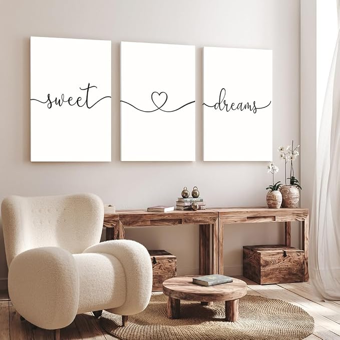 GUBIYU Sweet Dreams Wall Art for Bedrooms