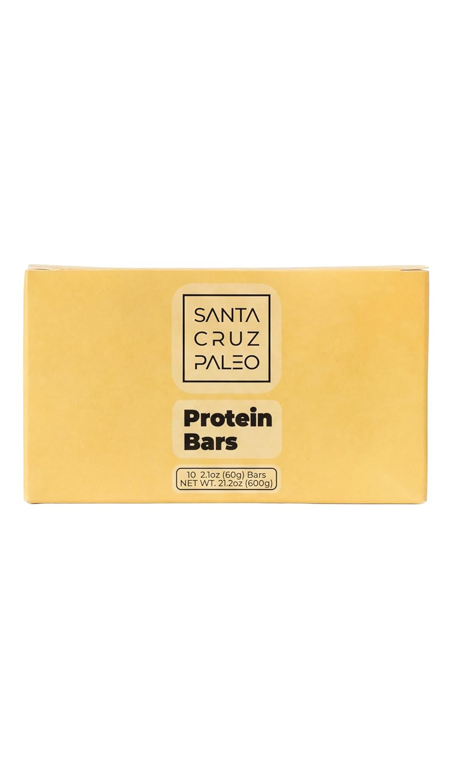 Santa Cruz Paleo Protein Bar – 20g Grass-Fed Whey & Collagen Protein – Wildflower Honey Sweetened, No Seed Oils, High Protein Snack Bar (Peanut Butter Flavor, Pack of 10)