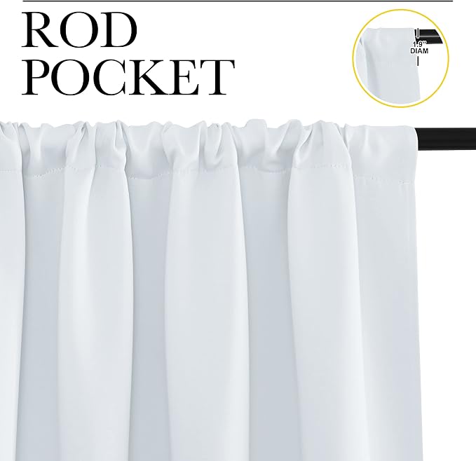 NICETOWN Greyish White Window Curtain Panels