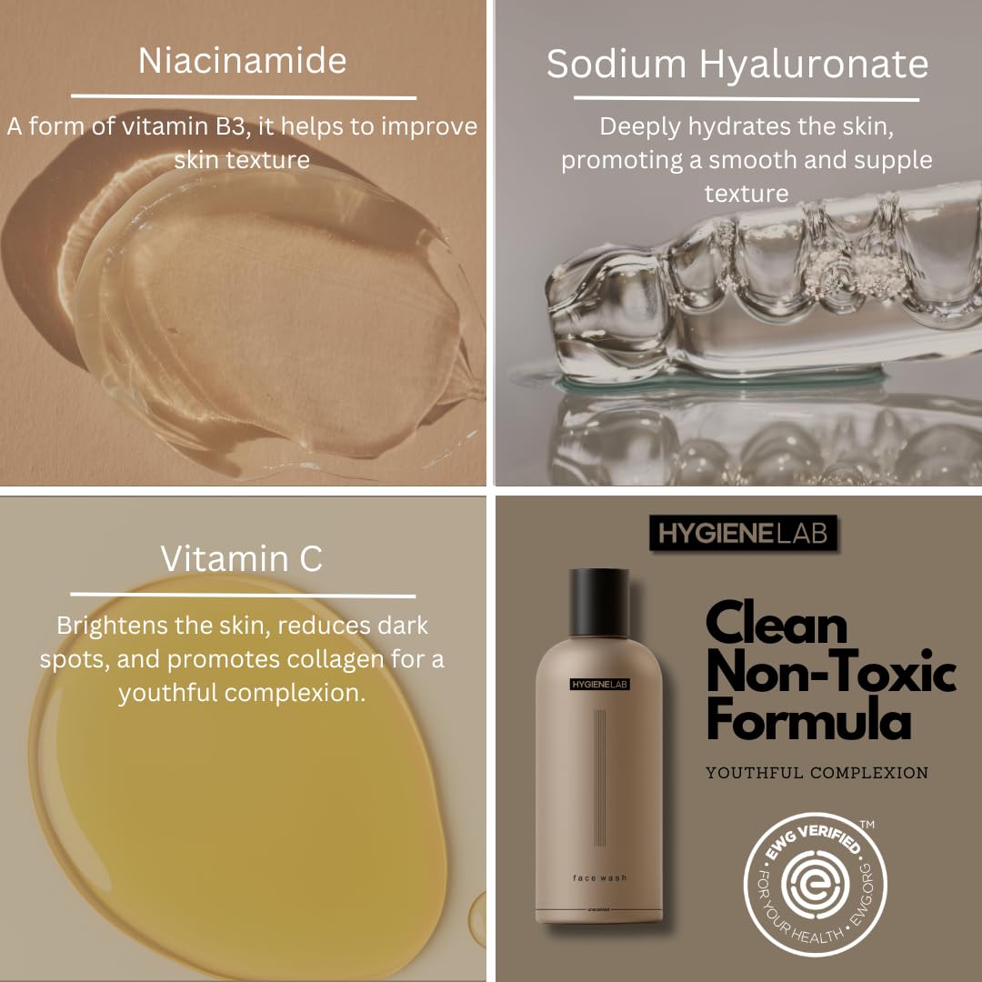 Face Duo – EWG Verified Face Wash (5 fl oz) & Moisturizer (1.7 fl oz), Removes Dirt, Hydrating Set with Aloe, Niacinamide, Vitamin C & Squalane