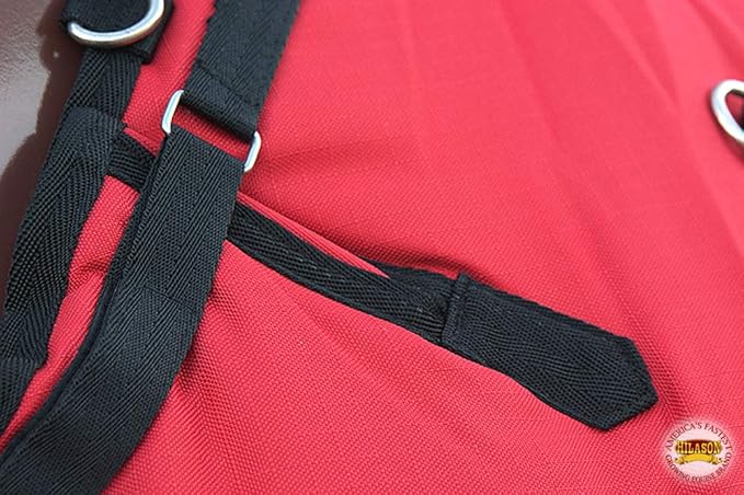 HILASON 1200D Winter Waterproof Poly Horse Turnout Blanket Belly Wrap Red | 72 in