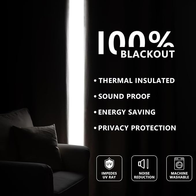 IGEMAEVE 100% Blackout Curtains