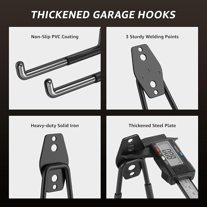 40 Pack Garage Hooks, Heavy Duty Steel Wall Mount Utility Hangers