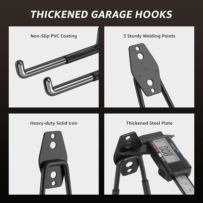 20 Pack Garage Hooks, Heavy Duty Steel Wall Mount Utility Hangers