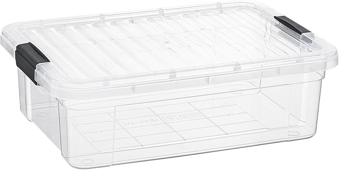Superio 7.4 Quart Clear Plastic Storage Bin with Lid, Non-Toxic, BPA Free, Odor Free, Organizer Storage Box, Stackable Plastic Tote for Home, Garage, School, and Office