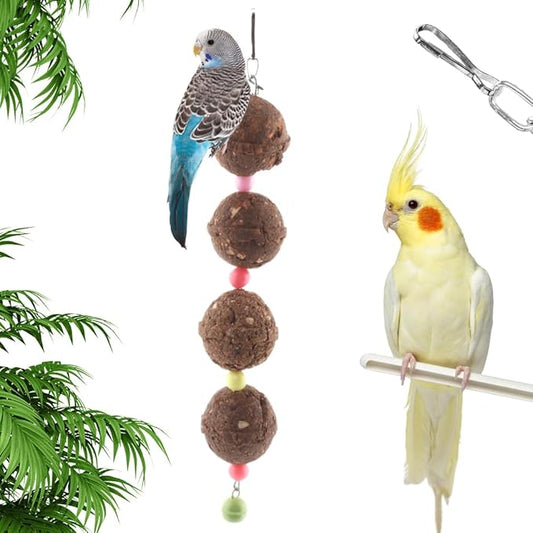 DQITJ 1 Pack Bird Chew Toy Natural Red Clay Cuttlebone for Small Bird Parrot Cockatiel Budgie Conure Finch Lovebird