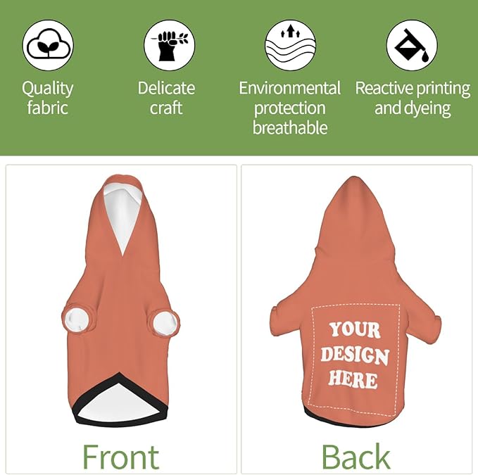 Dog Costume, Custom Dog Hoodie, Dog Name Costume Holiday Pet Pajamas Outfit, Personalized Pet Coat Costumes for Small Medium Large Dogs and Cats for Winter, Coral, L