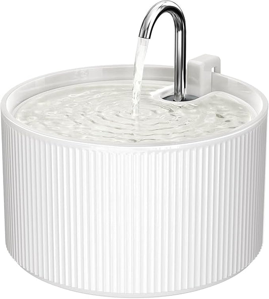 Voluas Ceramic Cat Water Fountain: 2.2L/74oz Cat Fountains for Drinking, Automatic Pet Water Dispenser with Ultra-Quiet Pump and Replacement Filter, Kitty Watering Supplies Indoor Easy Clean BPA-Free