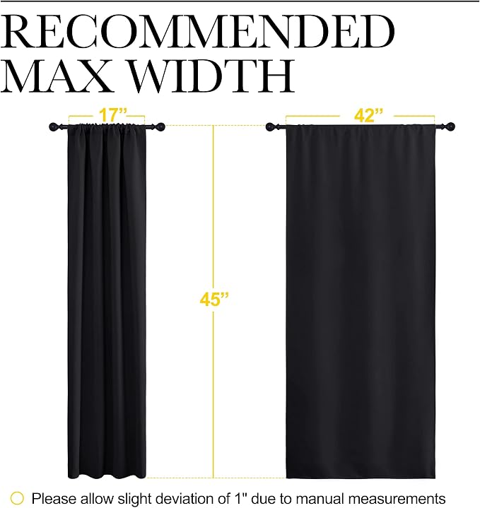 NICETOWN Black Out Short Curtain Panels