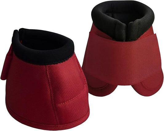 Equine Ballistic Overreach Bell Boots - No-Turn Horse Hoof Protection Boots (Sold in Pairs) WineRed X-Large