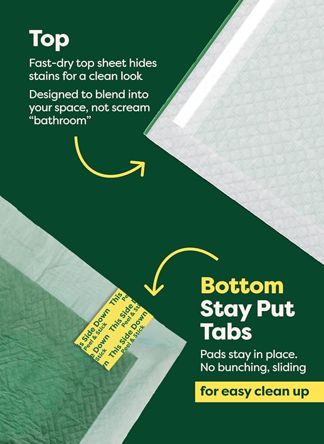Earth Rated Max Absorbency Puppy Pee Pads for Dogs Absorbs 2X Faster & 2X More, Leak-Proof Odor-Free Potty Training Wee Wee Pad, Unscented, Large, 22” x 23”, 40 Count