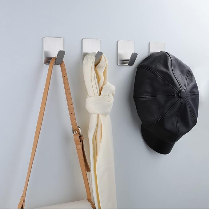DELITON Adhesive Towel Hooks on Wall: Robe Hooks