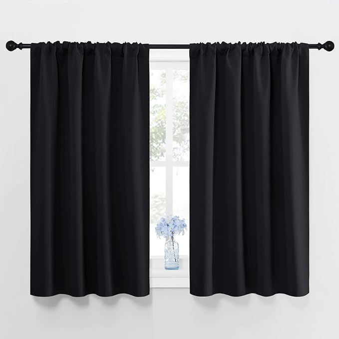 NICETOWN Black Out Short Curtain Panels