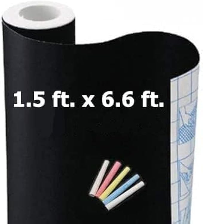 Chalkboard Wallpaper Peel and Stick, 18 × 79 Inches, Removable Blackboard