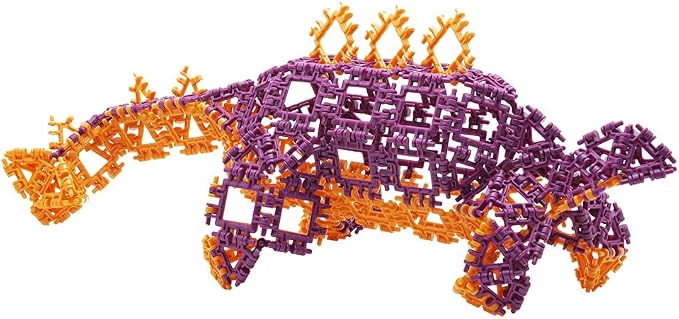 That Hinge Toy 150 Piece Age 7+ STEM Kids Building Toy - Dinosaurs + More | Purple + Green Creative Sensory Construction Tiles - Open Ended Play Gift Boys + Girls - Classroom Homeschool Manipulatives