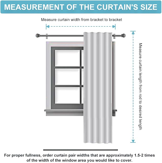 RYB HOME Living Room Window Curtains, Back Tab 2 Hanging Top, Thermal Insulated