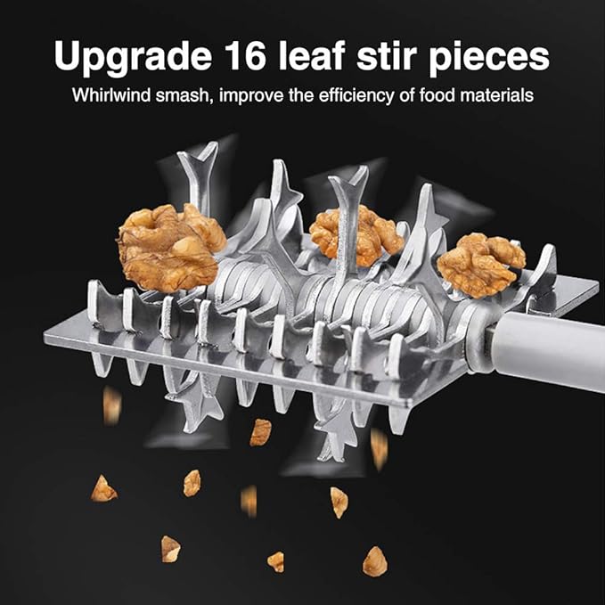 Manual Nut Grinder, Portable Nut Chopper Hand Crank for All Nuts Walnut Pecans, Food Chopper Garlic Cutter Hand Held Food Shredder Cutter Mincer Blender Kitchen Tool(White)