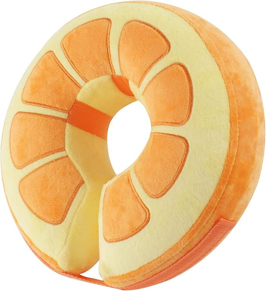 IEUUMLER Inflatable Recovery Dog Collar, Protective Donut Cone, Adjustable Soft Collar for Dog and Cat After Surgery Prevent from Biting & Scratching EU002 - Orange L