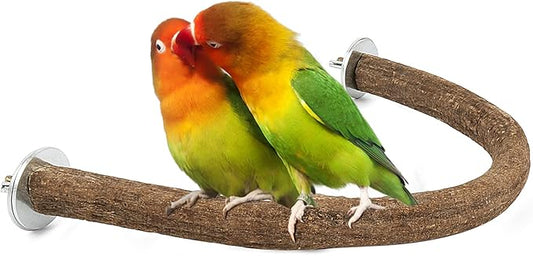 Rypet Parrot Natural Wood Stand Perch, Swing U Shape Natural Parrot Perch, U Shape Bird Chewing Stand Stick, Bird Cage Accessories for Parakeet, Conure, Cockatiel, Budgie, Lovebirds,Amazon Parrots