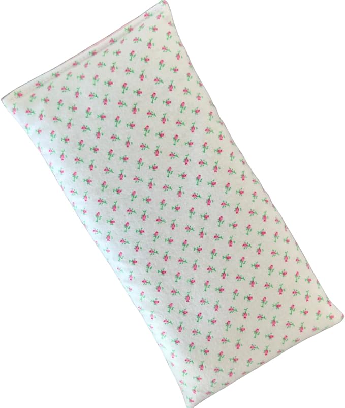 Large Microwave Heating Pad with Flax Seed, Scented or Unscented, Good for Back Pain or Cramps, Moist Heat Therapy or Ice Pack, Microwavable Bean Bag, 6" x 12" (Flannel Floral, Lavender & Peppermint)