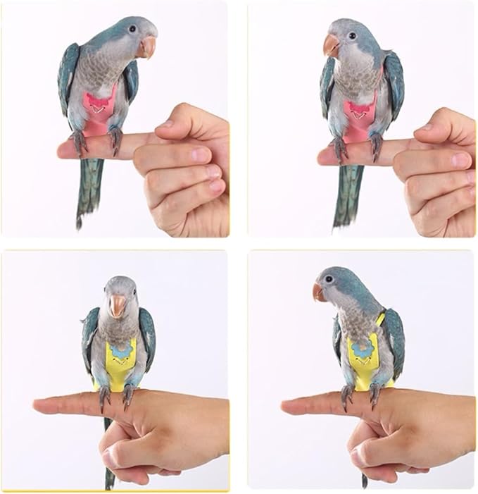 Parrot Clothes, Bird Diapers, Tiger Skin Peony, Flight Suit - Key Features for Avian Comfort and Style (Blue, XS, Count, 1)