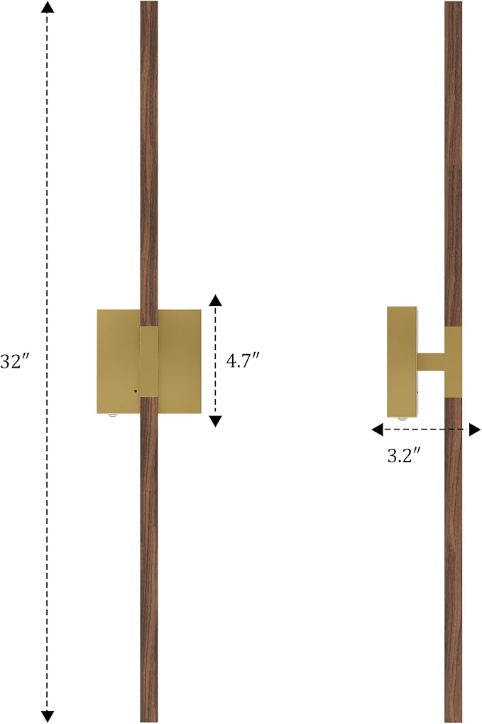 Rayogale 32 Inch Rechargeable Battery Operated Wall Sconce Set 2, 8000mAh