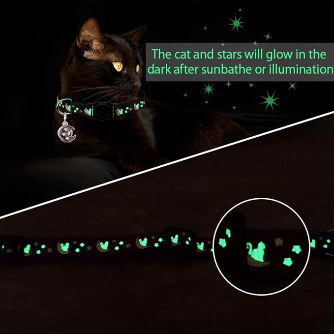 2Pcs Breakaway Cats Collars Cat Collars for Boy & Girl Cats Adjustable Kitten Collars with Bell,Pink+Teal