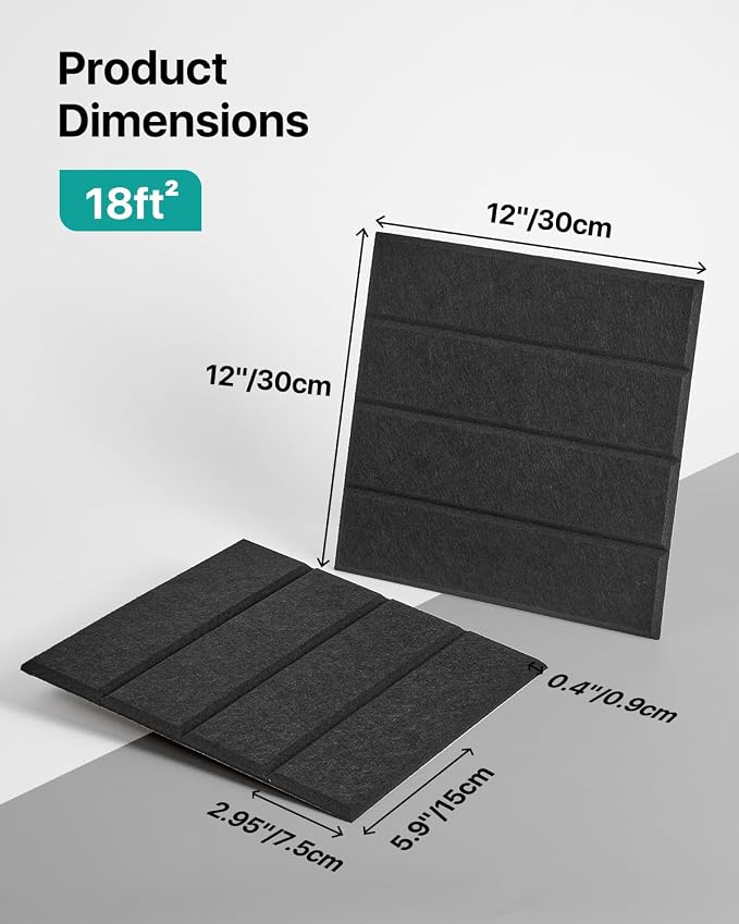 18 Pack Sound Proof Foam Panels